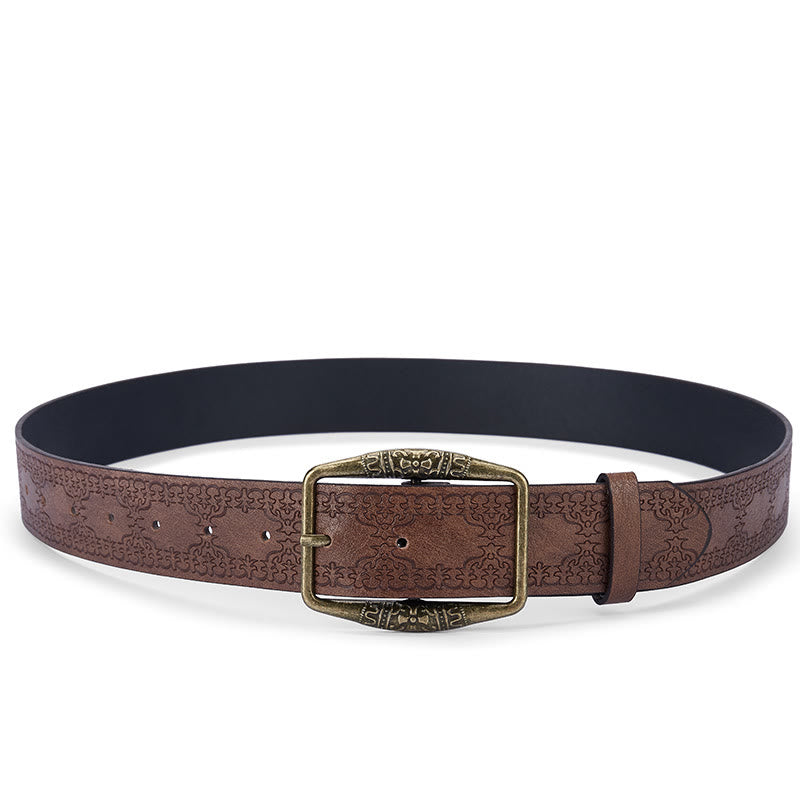 Ceinture en cuir pour homme avec boucle décorative à motif rétro - image 1