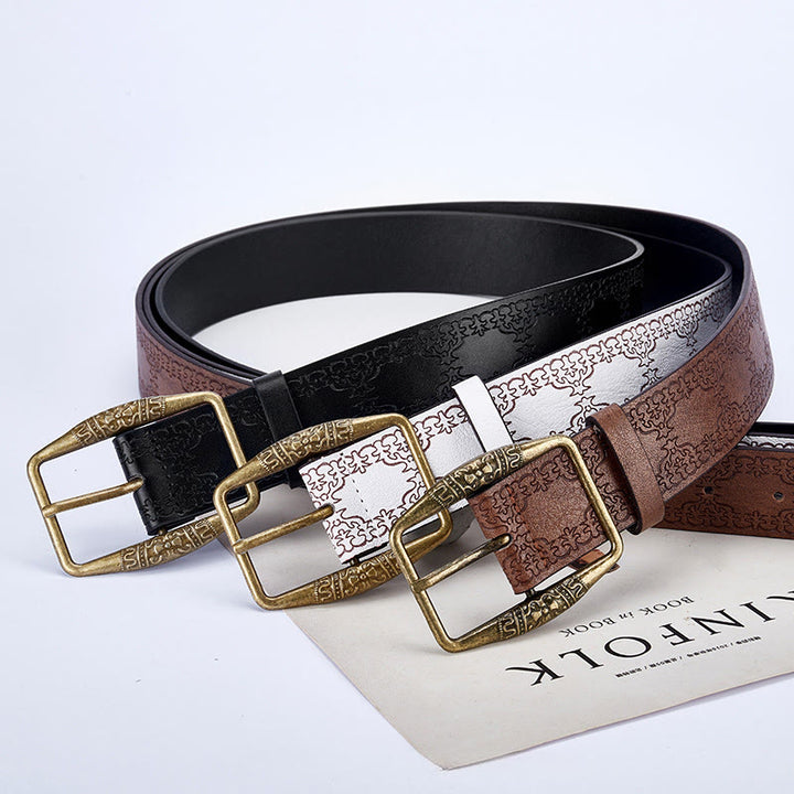 Ceinture en cuir pour homme avec boucle décorative à motif rétro - image 4