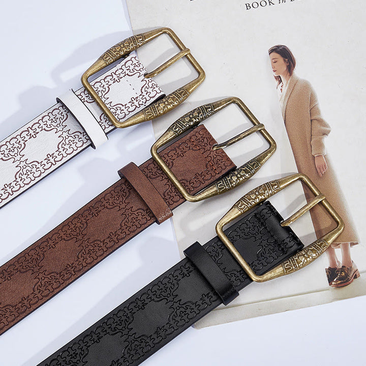Ceinture en cuir pour homme avec boucle décorative à motif rétro - image 6