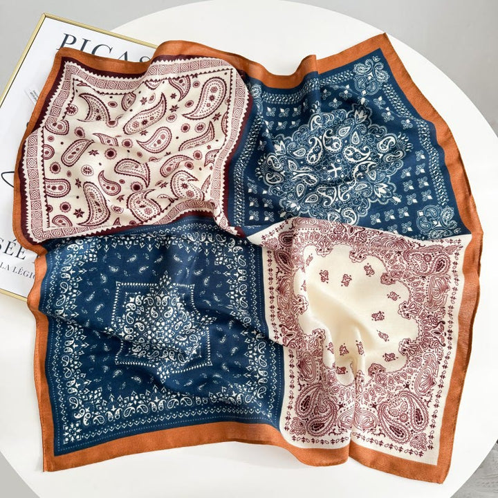 Pochette de costume rétro contrastée à motif noix de cajou avec boucle à fleur - image 2