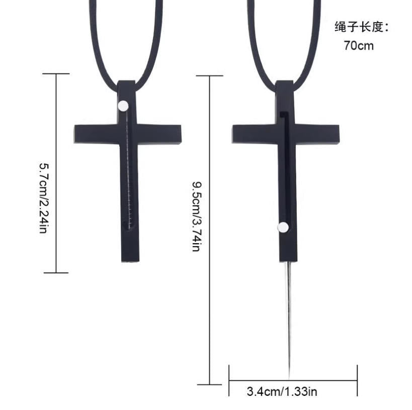 Collier pendentif croix aiguille, gadget portable - image 2