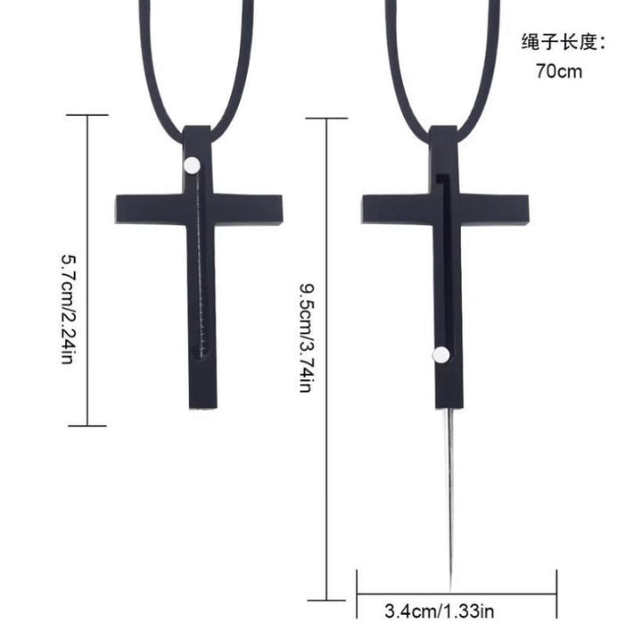 Collier pendentif croix aiguille, gadget portable - image 2