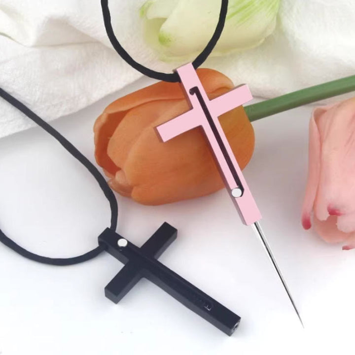 Collier pendentif croix aiguille, gadget portable - image 3