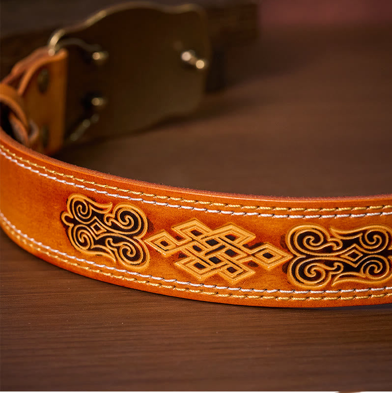 Ceinture en cuir gaufré style western pour homme avec boucle tête de taureau en cuivre - image 3