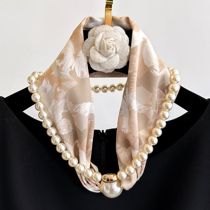 Collier-écharpe en perles artificielles avec fermoir magnétique pour femme - image 1