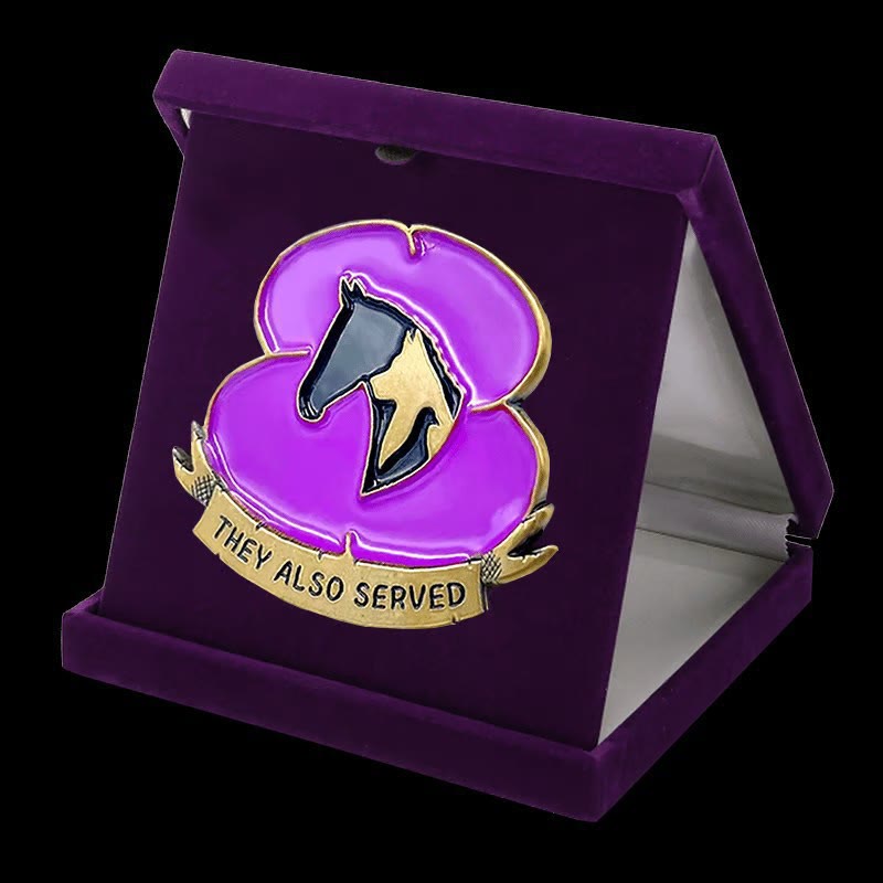 Broche en émail coquelicot violet « Eux aussi ont servi » War Horse - image 1