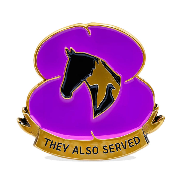 Broche en émail coquelicot violet « Eux aussi ont servi » War Horse - Violet - image 0