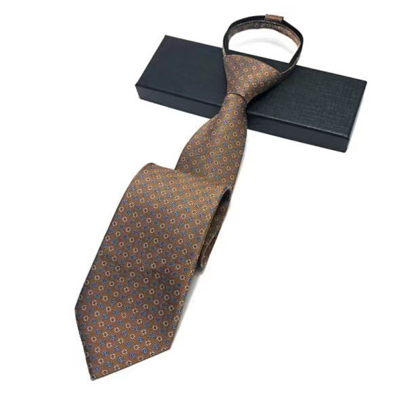 Cravate pré-nouée ajustable à motif vintage pour homme - Style n° 8 - image 8