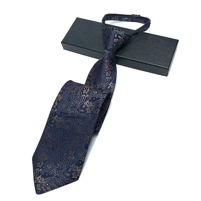 Cravate pré-nouée ajustable à motif vintage pour homme - Style n° 3 - image 3
