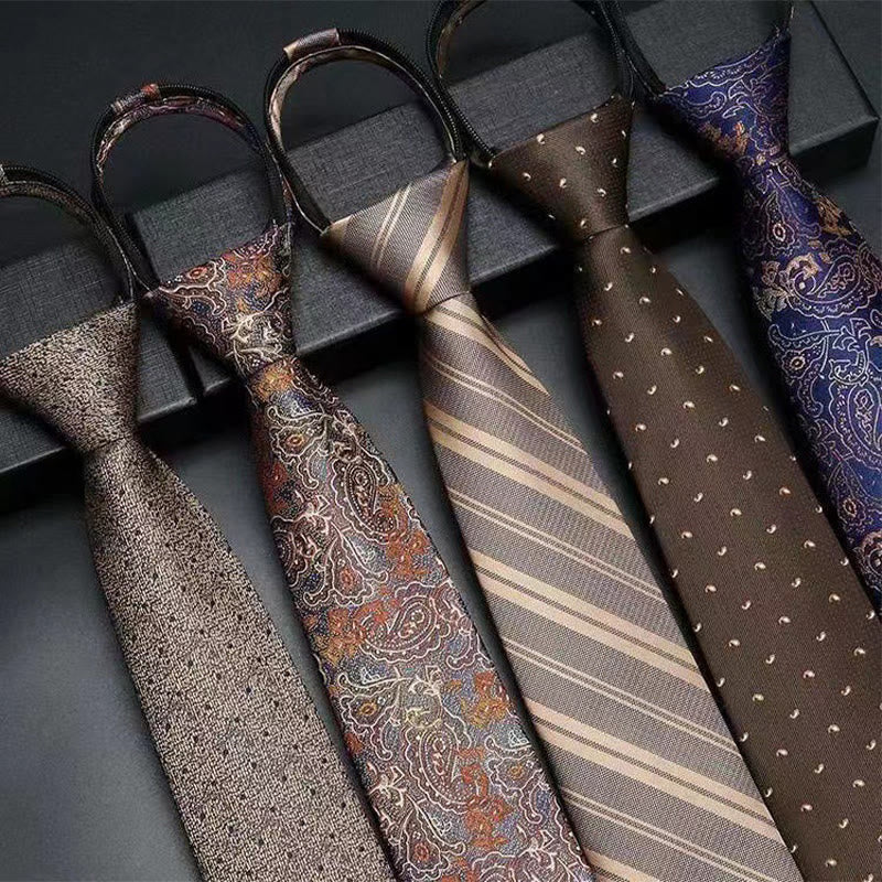 Cravate pré-nouée ajustable à motif vintage pour homme - image 0