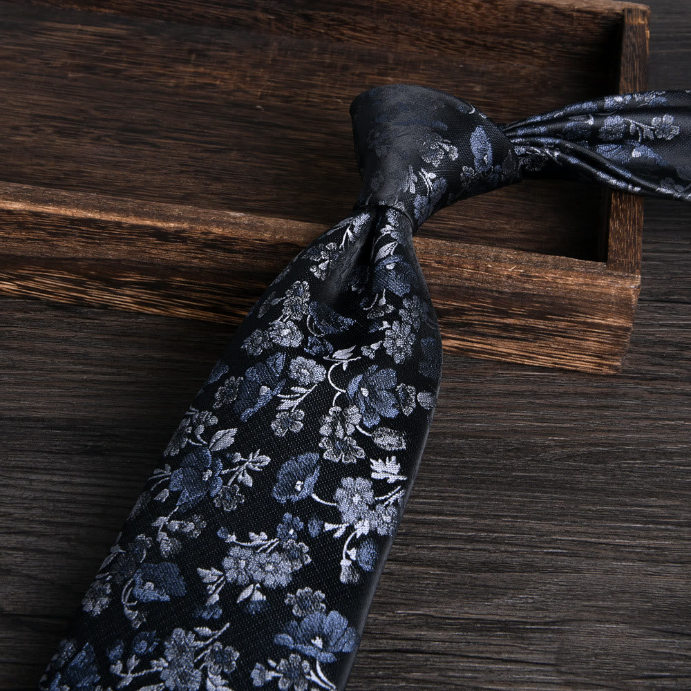 Cravate habillée pour homme à motif floral jacquard texturé - Style n° 8 - image 8