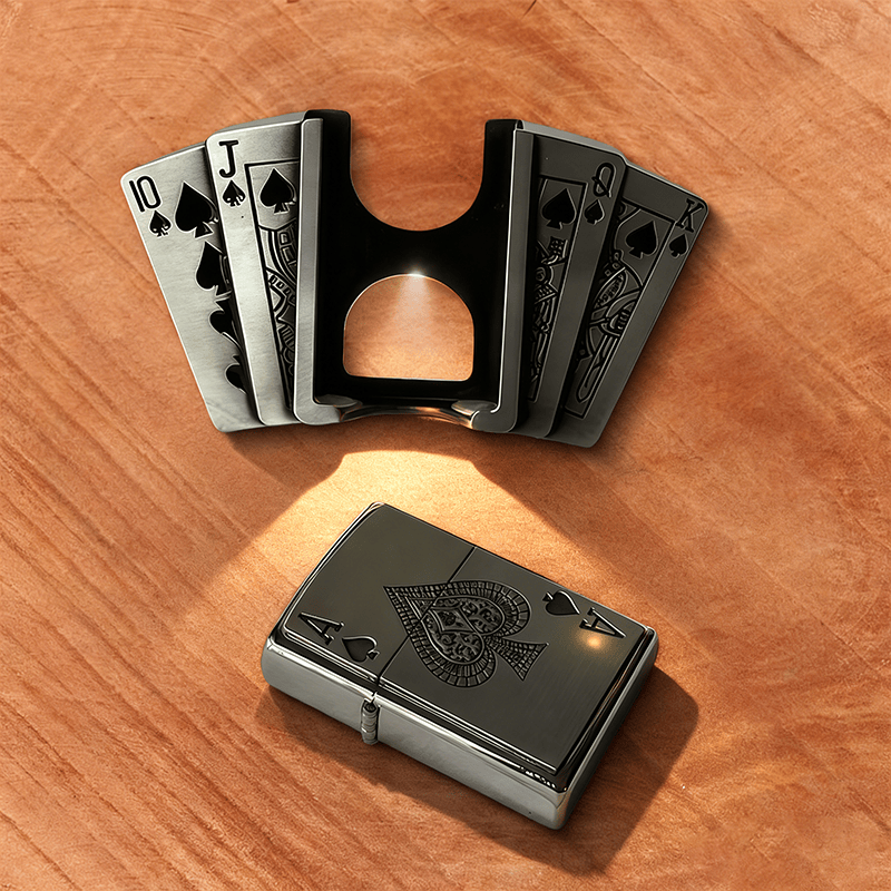 Ceinture en cuir pour homme, style poker, avec briquet dissimulé - image 1