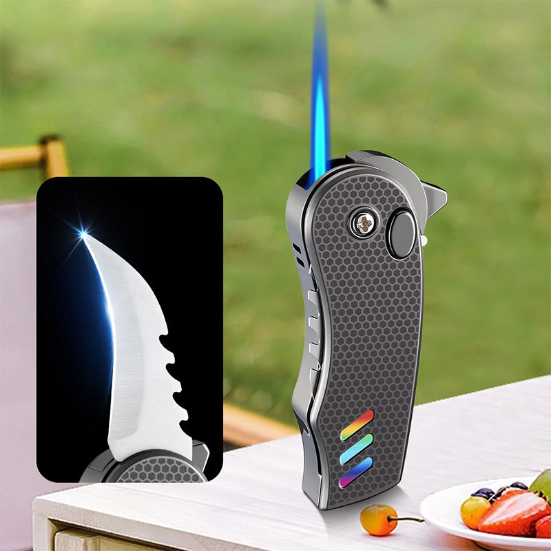 Couteau pliant EDC 2 en 1, briquet à butane en alliage - image 1