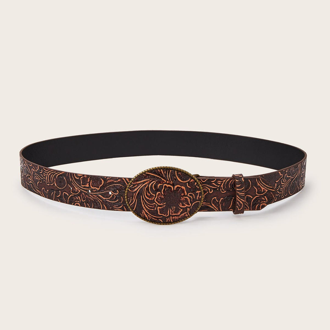 Ceinture en cuir à motif floral gravé Western Charm - image 3