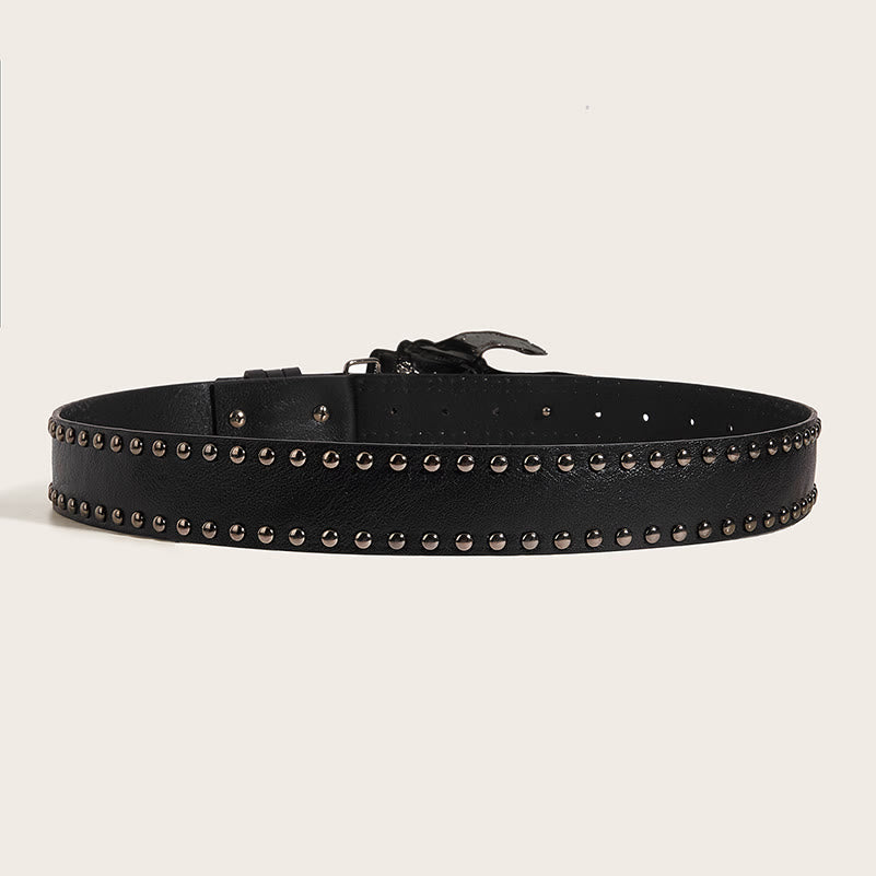 Ceinture en cuir cloutée avec griffes de squelette gothiques et crâne - image 3