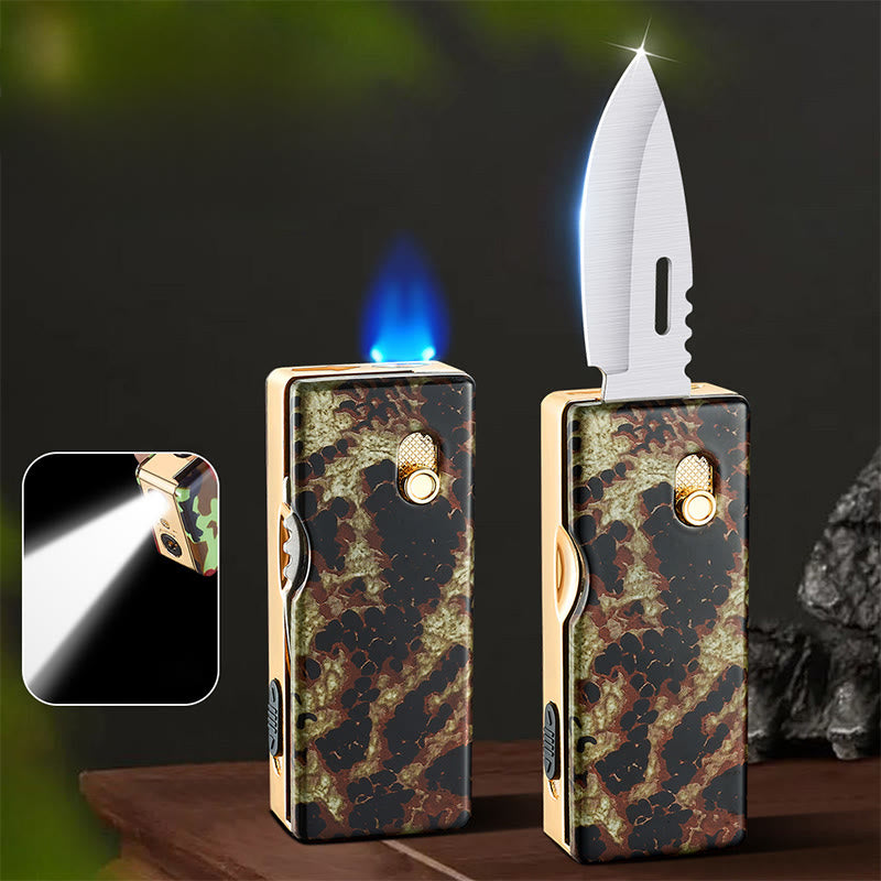 Briquet pliant 2 en 1 Golden Horse Relief Lighting - peau de serpent - image 1