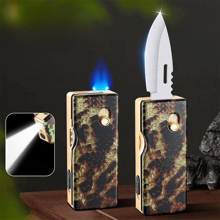 Briquet pliant 2 en 1 Golden Horse Relief Lighting - peau de serpent - image 1
