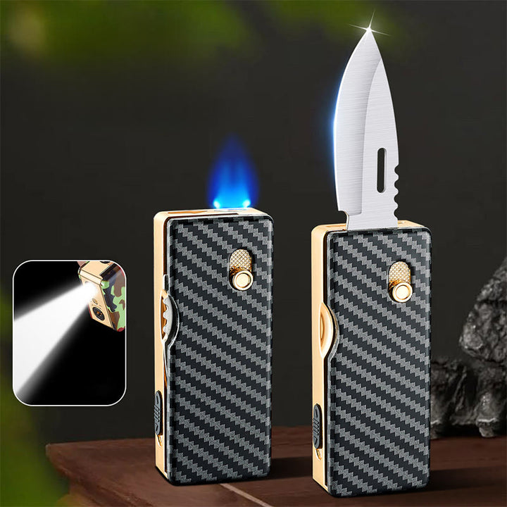 Briquet pliant 2 en 1 Golden Horse Relief Lighting - Fibre de carbone - image 3