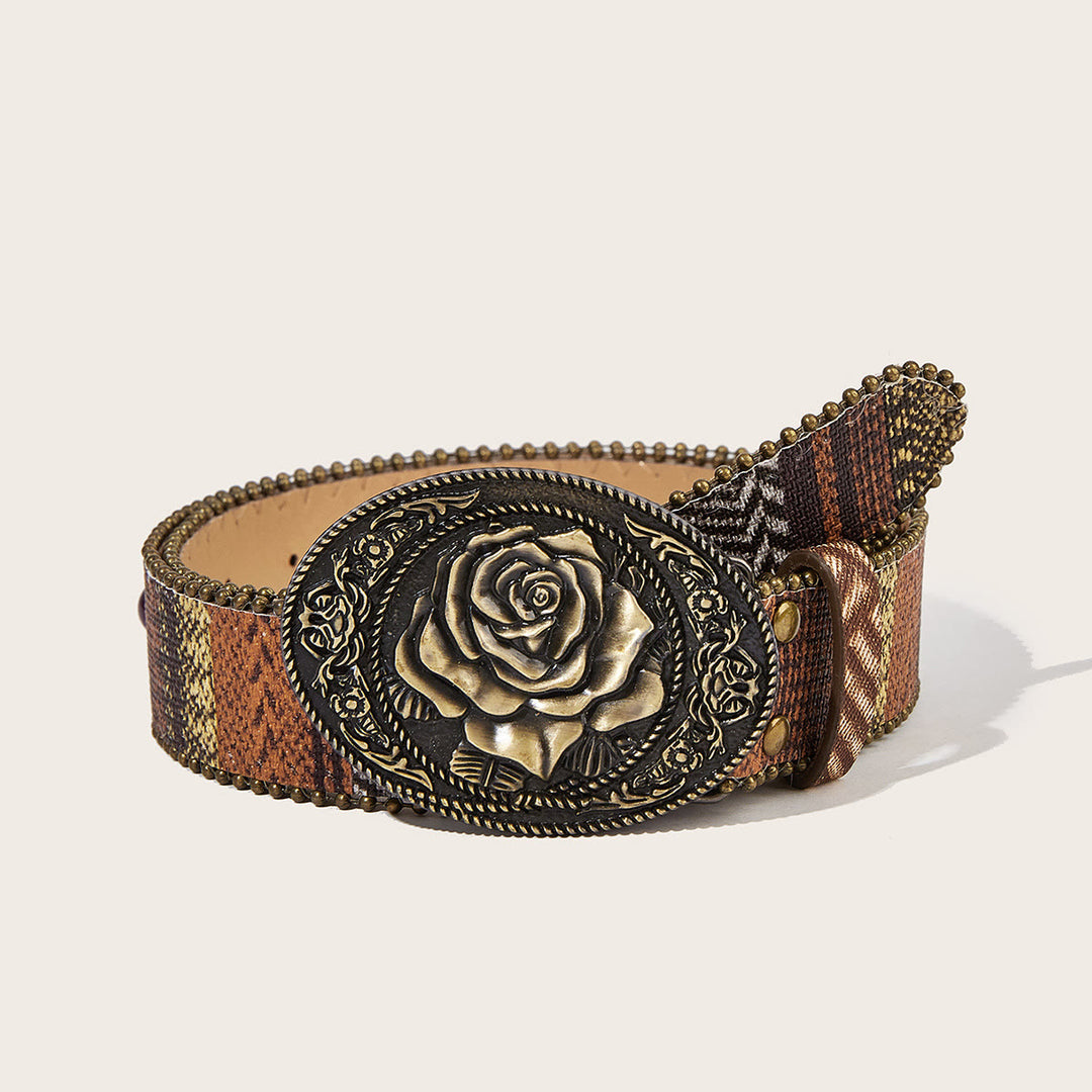 Ceinture tressée à boucle ovale rose style western romantique - Style n° 2 - 40 - image 2