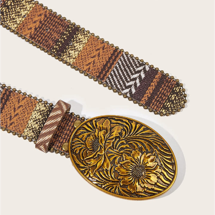 Ceinture tressée à boucle ovale rose style western romantique - image 5