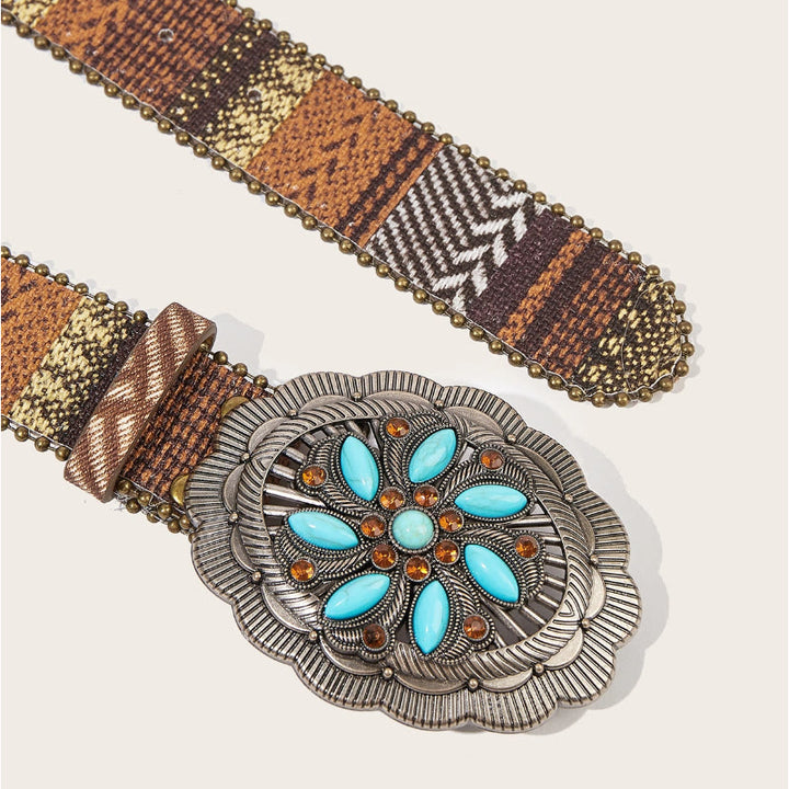 Ceinture tressée à boucle ovale rose style western romantique - image 7