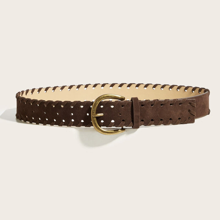 Ceinture en cuir marron pour homme avec boucle ardillon vintage en laiton - image 2