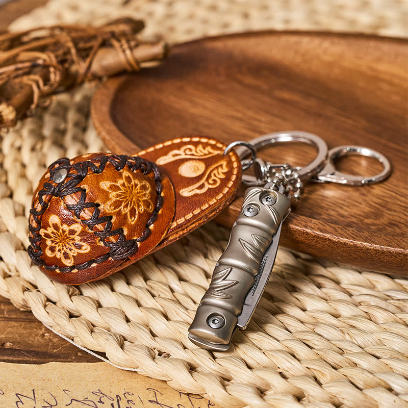 Couteau pliant western argenté, pendentif chapeau de cowboy, porte-clés - image 7