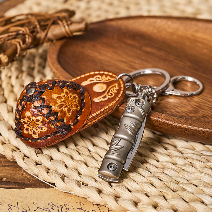 Couteau pliant western argenté, pendentif chapeau de cowboy, porte-clés - image 7