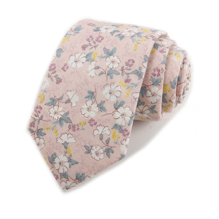 Cravate élégante vintage en coton imprimé floral pour homme - Style n° 18 - image 18
