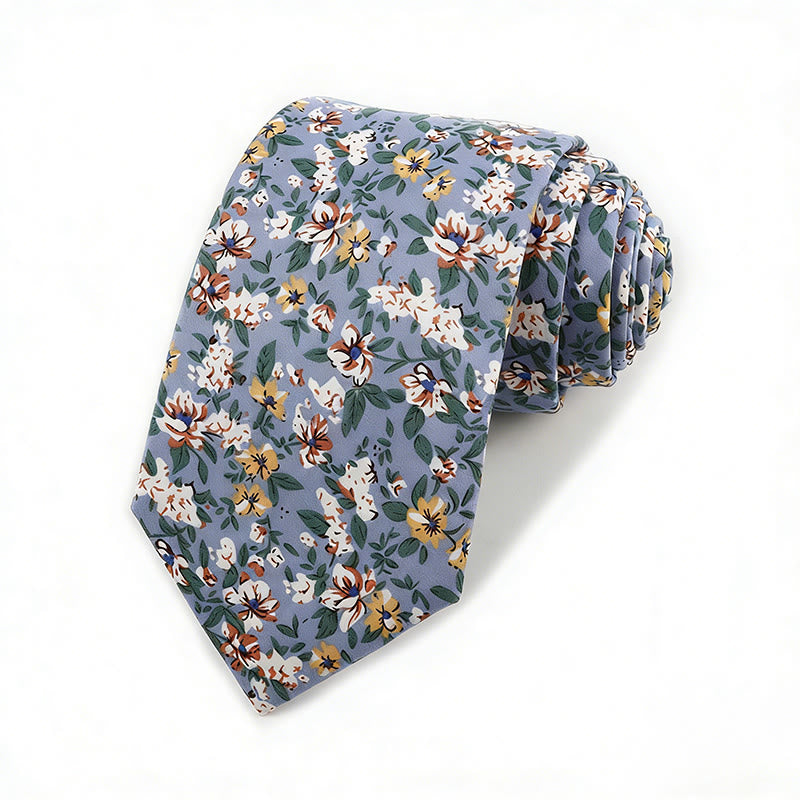 Cravate élégante vintage en coton imprimé floral pour homme - Style n° 4 - image 4