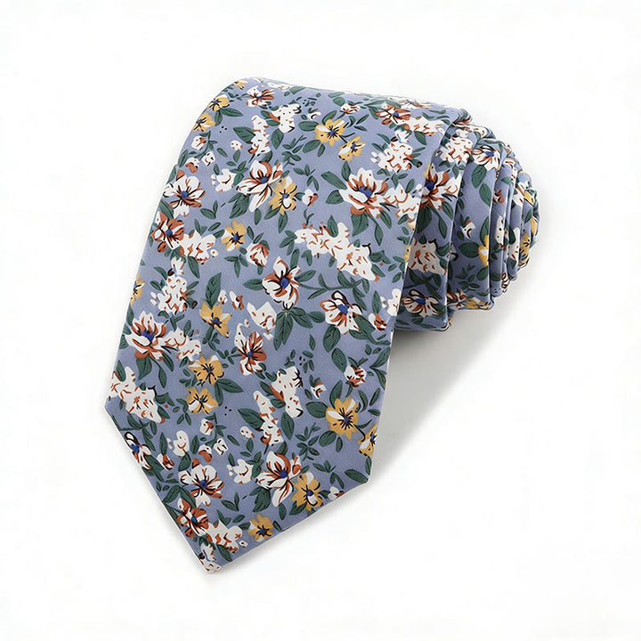 Cravate élégante vintage en coton imprimé floral pour homme - Style n° 4 - image 4