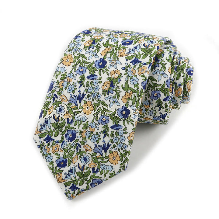 Cravate élégante vintage en coton imprimé floral pour homme - Style n° 3 - image 3