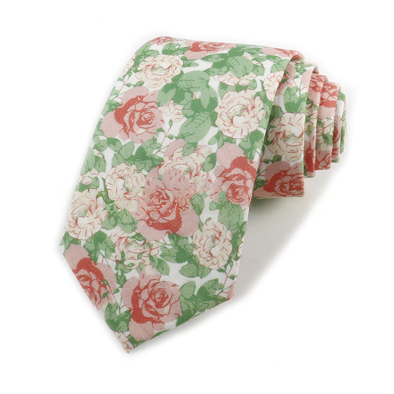 Cravate élégante vintage en coton imprimé floral pour homme - Style n° 10 - image 10