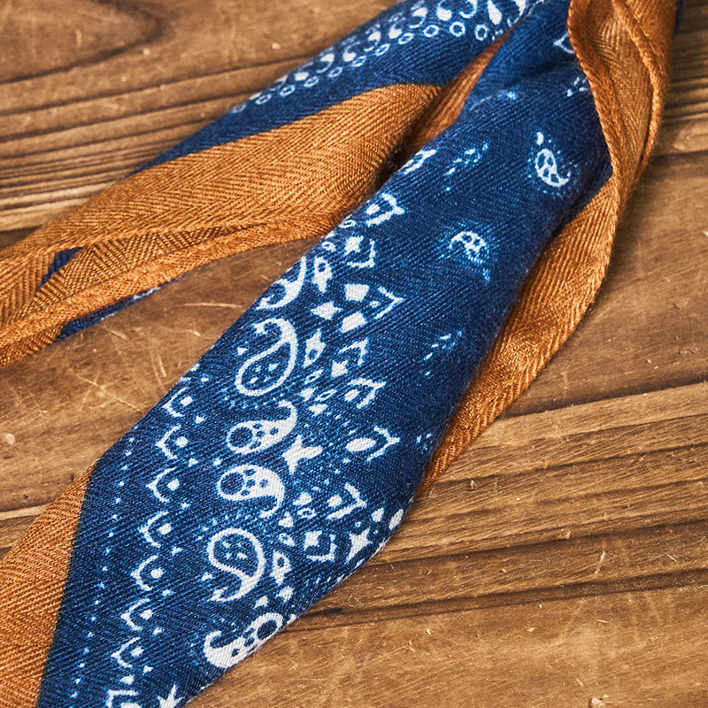 Pochette de costume rétro contrastée à motif noix de cajou avec boucle à fleur - image 6