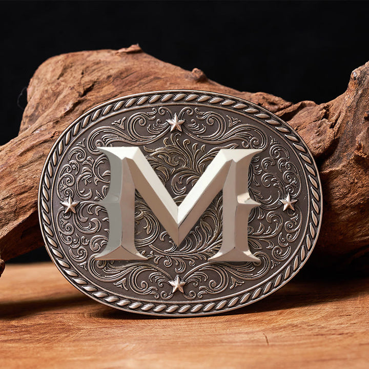 Ceinture en cuir pour homme, intemporelle, personnalisable avec une initiale et boucle argentée - M - Sans ceinture - image 15