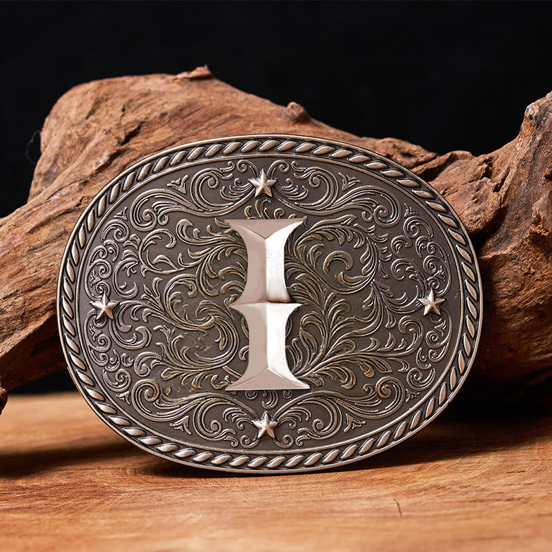 Ceinture en cuir pour homme, intemporelle, personnalisable avec une initiale et boucle argentée - I - Sans ceinture - image 11