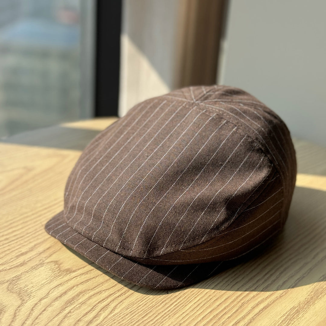 Béret léger vintage rayé et respirant - Café - Réglable (21 1/4"-23 5/8") - image 6