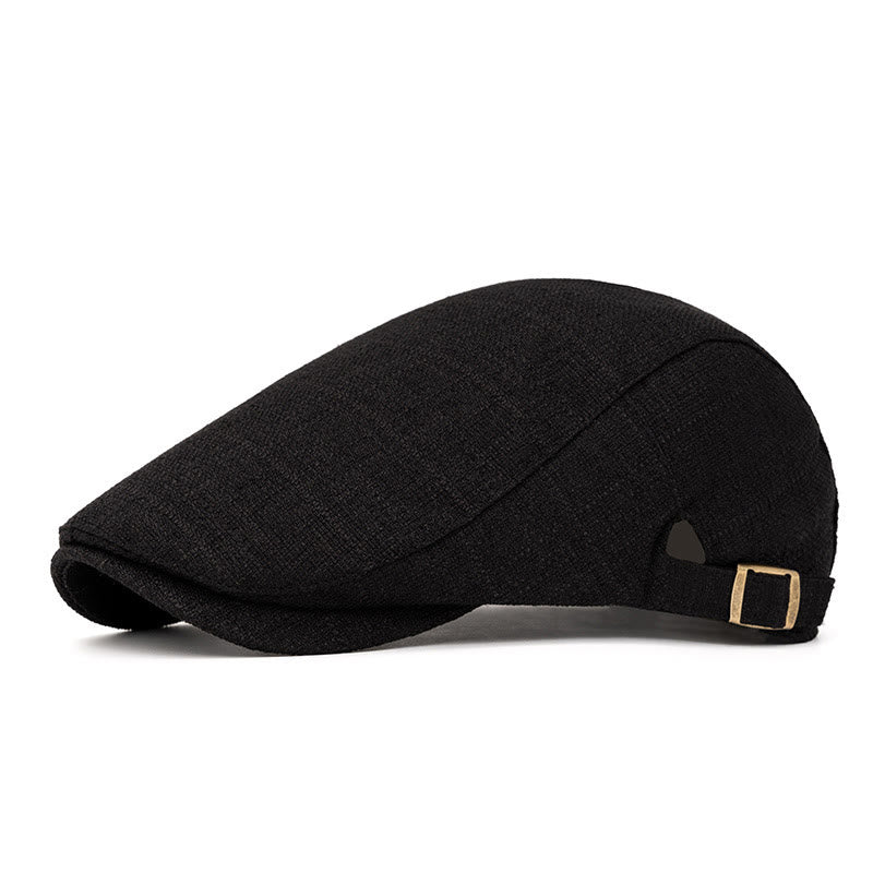 Béret d'été rétro à texture tissée ajustable - Noir - Réglable (22"-24") - image 7