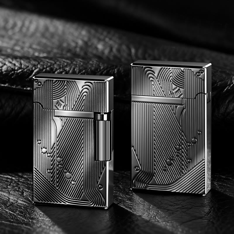 Briquet à butane en alliage sculpté de luxe - Noir - image 4