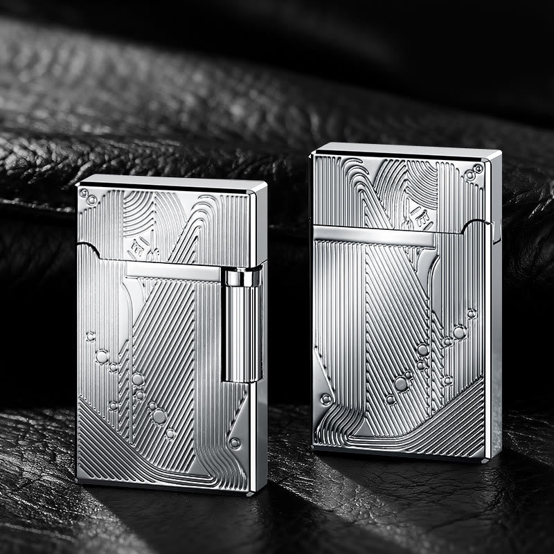 Briquet à butane en alliage sculpté de luxe - Argent - image 7