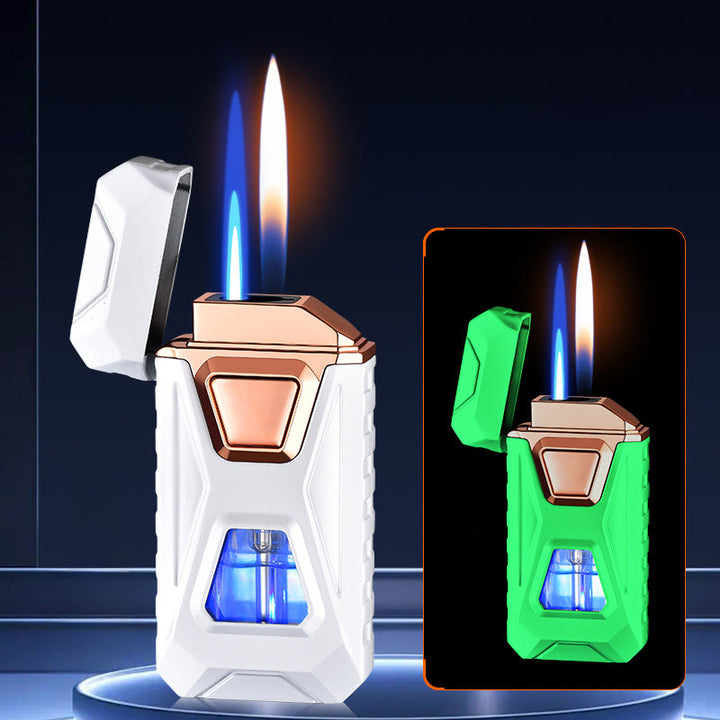Quatre modes d'allumage, double flamme intelligente, chargement et briquet gonflable - Blanc (noctiluque) - image 6