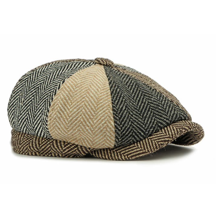 Béret rétro britannique pour homme, color block - image 3