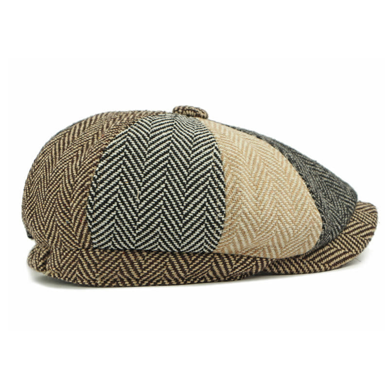Béret rétro britannique pour homme, color block - image 4