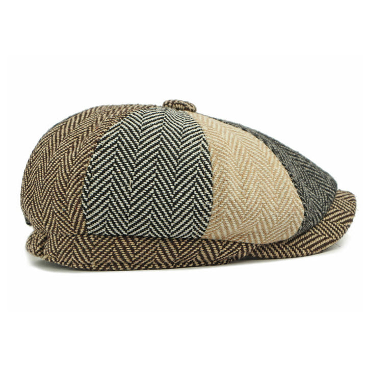 Béret rétro britannique pour homme, color block - image 4
