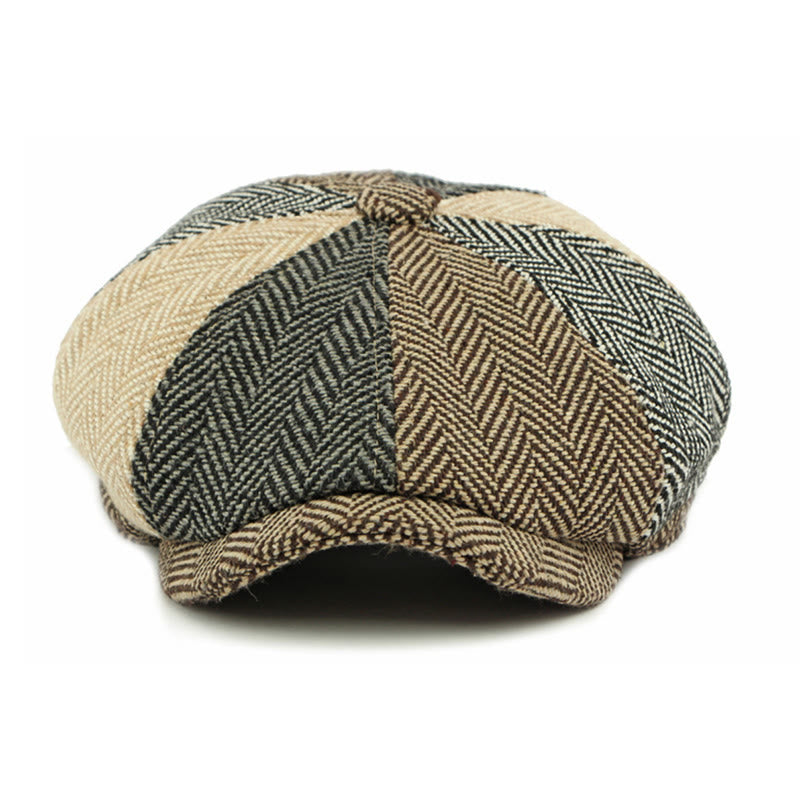 Béret rétro britannique pour homme, color block - image 1