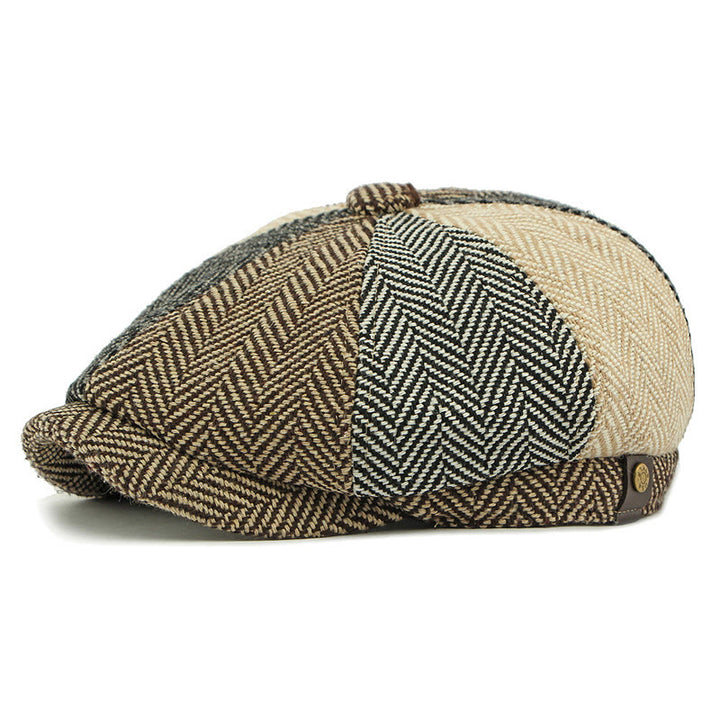 Béret rétro britannique pour homme, color block - Color Blocking - Réglable (21 5/8"-23 5/8") - image 0