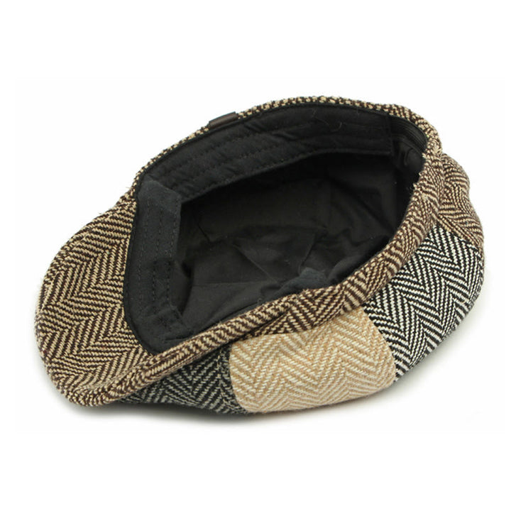 Béret rétro britannique pour homme, color block - image 5