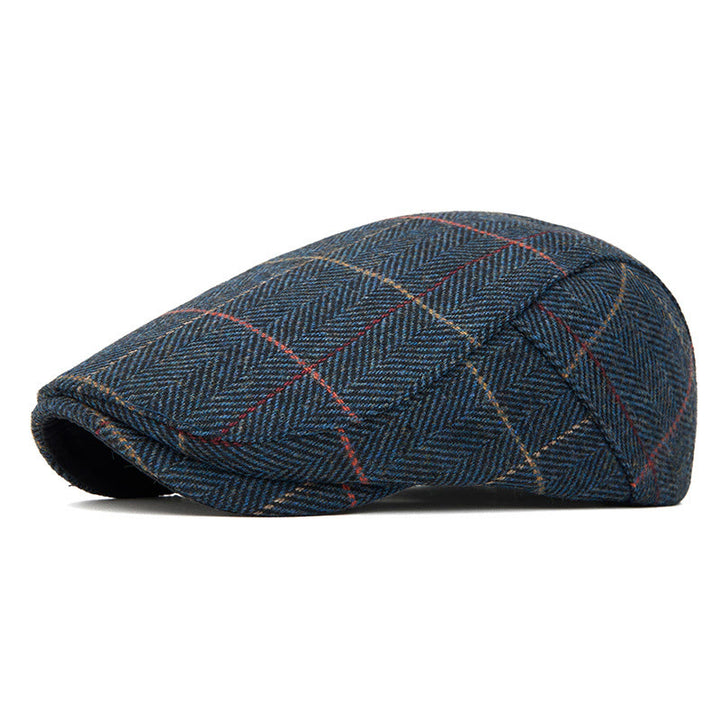 Béret léger à carreaux pour l'été - Bleu marine - Réglable (22"-24") - image 0