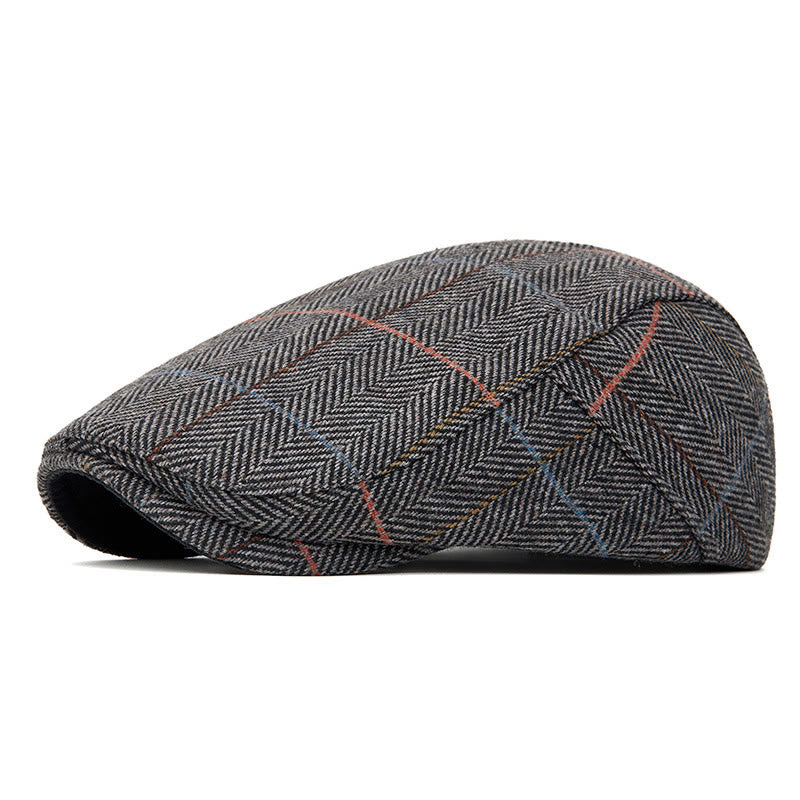 Béret léger à carreaux pour l'été - Gris - Réglable (22"-24") - image 5