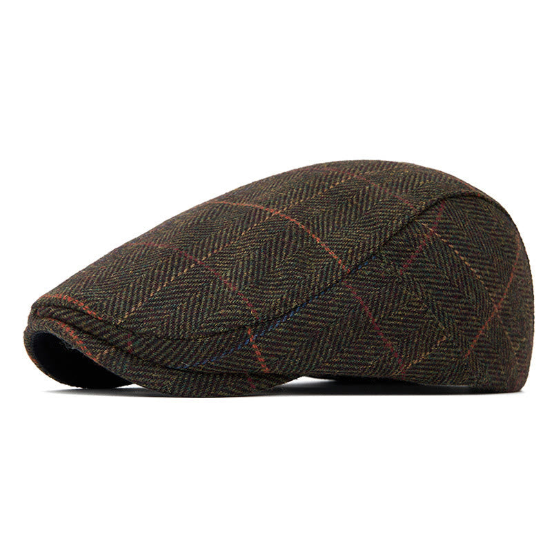 Béret léger à carreaux pour l'été - Kaki - Réglable (22"-24") - image 7